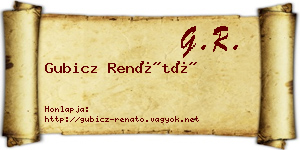 Gubicz Renátó névjegykártya