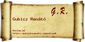 Gubicz Renátó névjegykártya